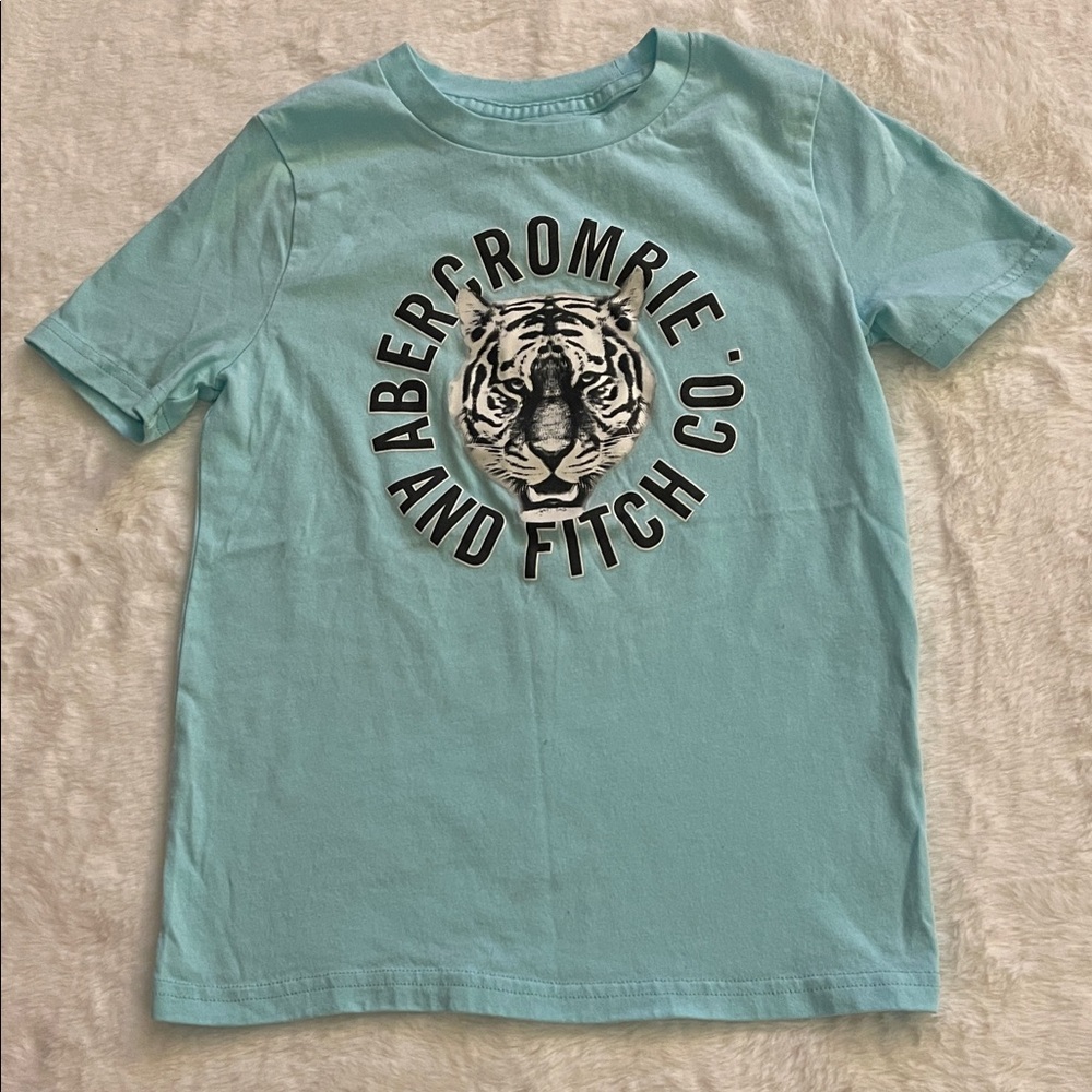 Abercrombie & Fitch kids Aqua Tiger Logo Tee SZ 7-8